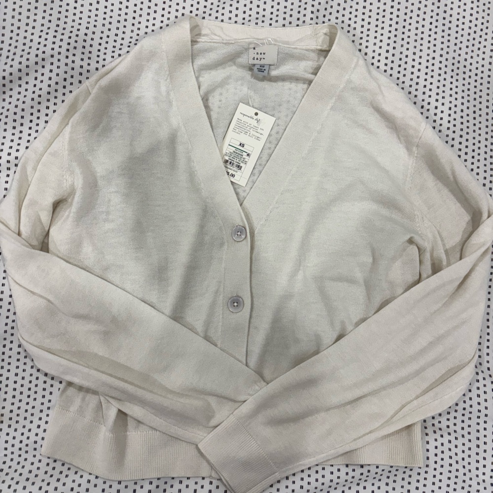 A New Day Cream Button-Up Cardigan XS